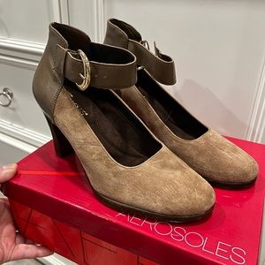 Aerosoles Brown Suede Pumps (w/memory foam footbed)